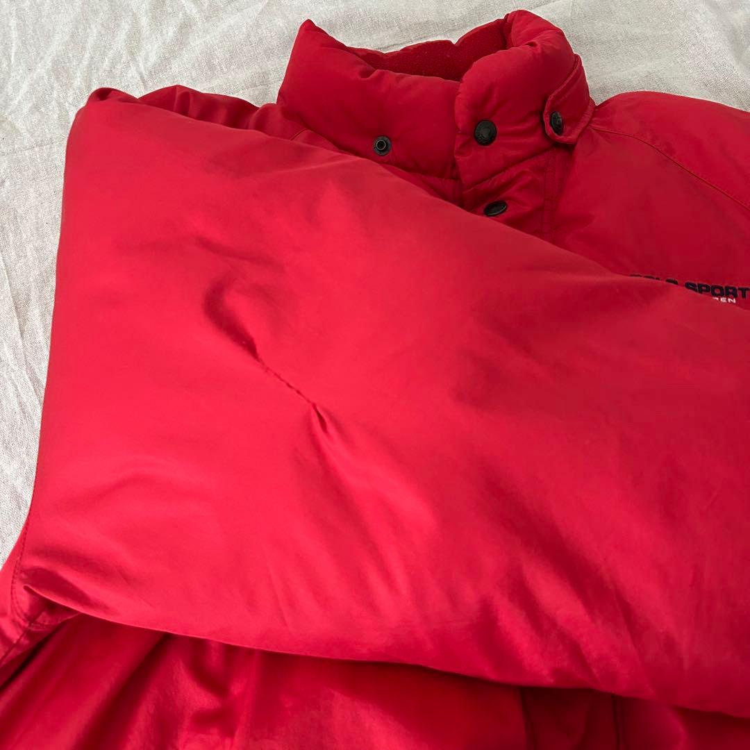 h*k様 90s polo sport ポロスポーツ 赤 レッド ダウンジャケッ - メルカリ