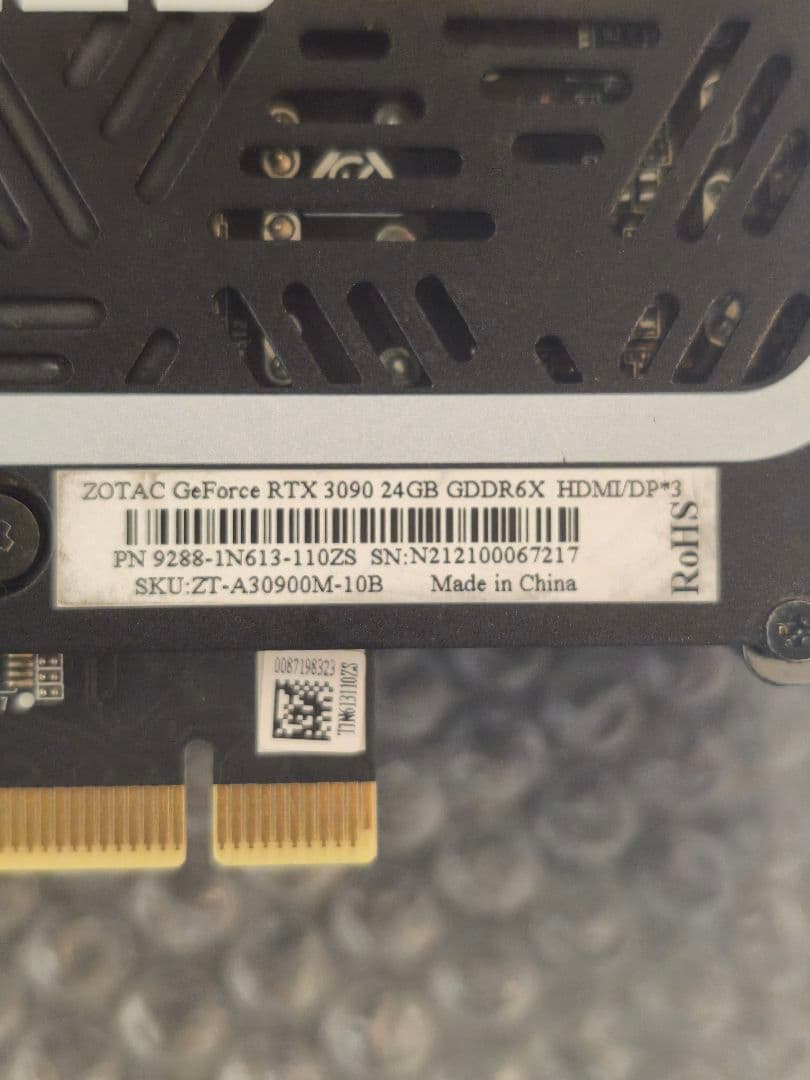 ジャンク品 RTX3090 24GB グラフィックボード ZOTAC グラボ - メルカリ
