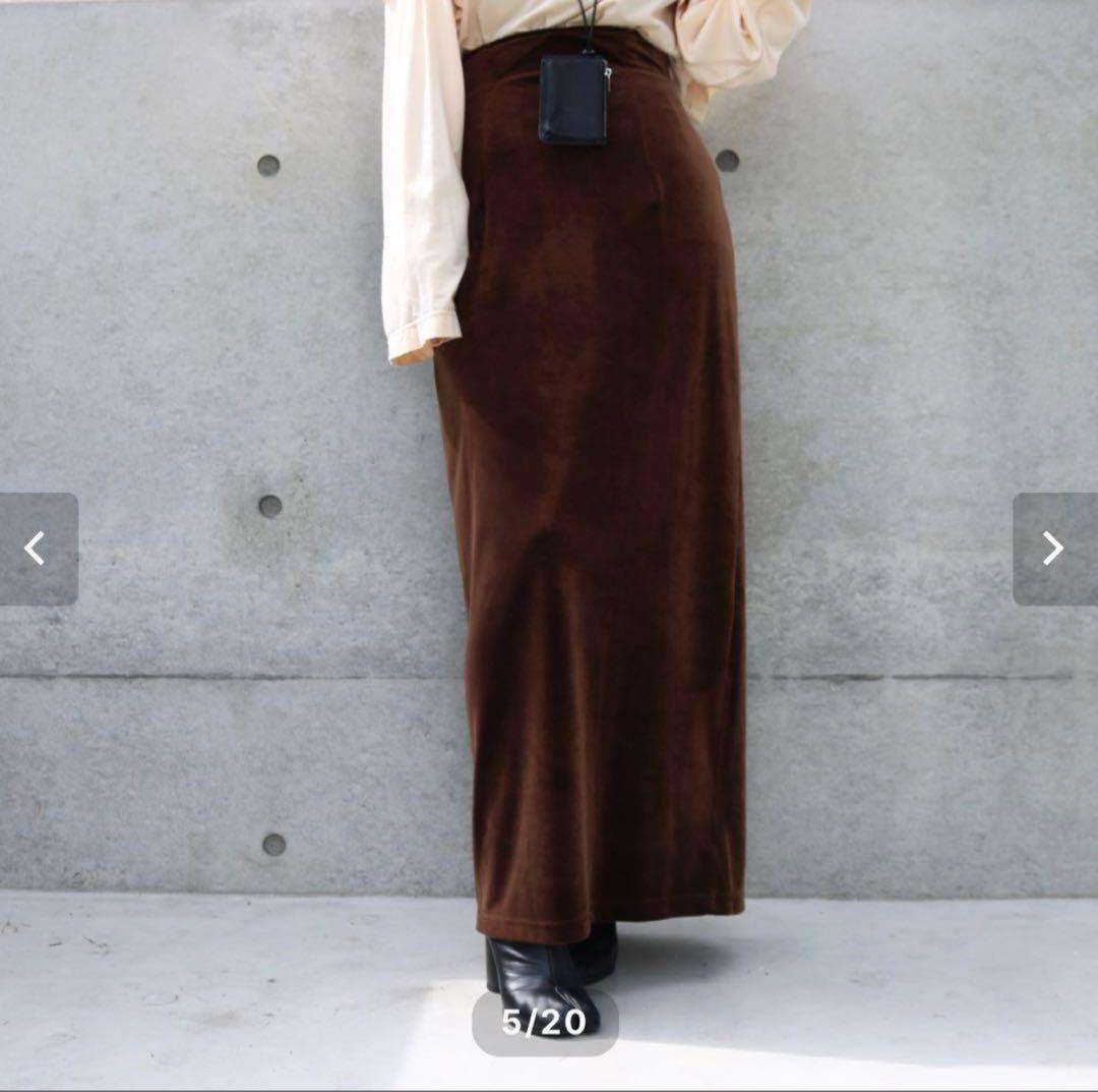 オンライン 通販ファッション - aere アエレ high waist velours skirt