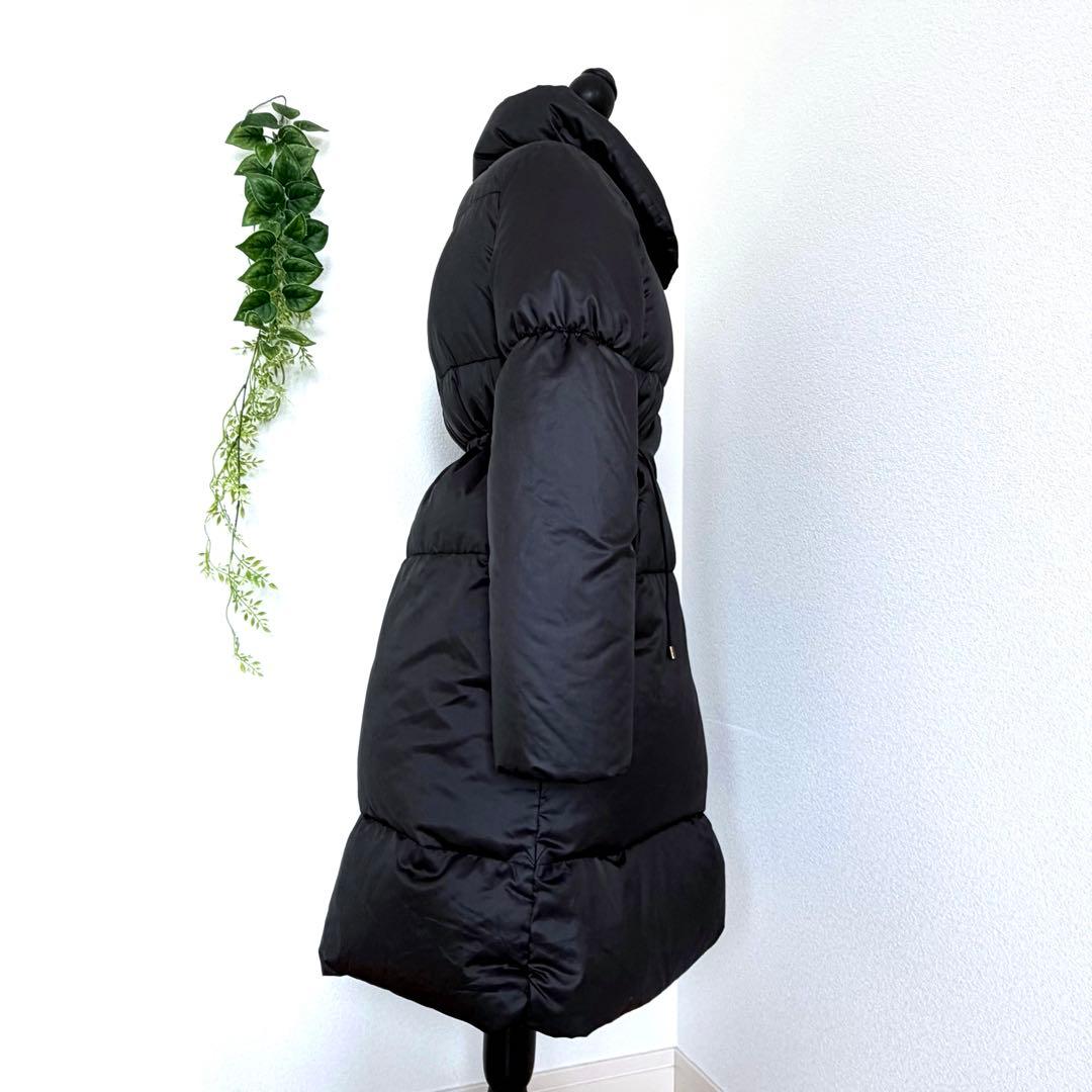 高級】 theory セオリー ダウンコート ブラック Aライン ロング M