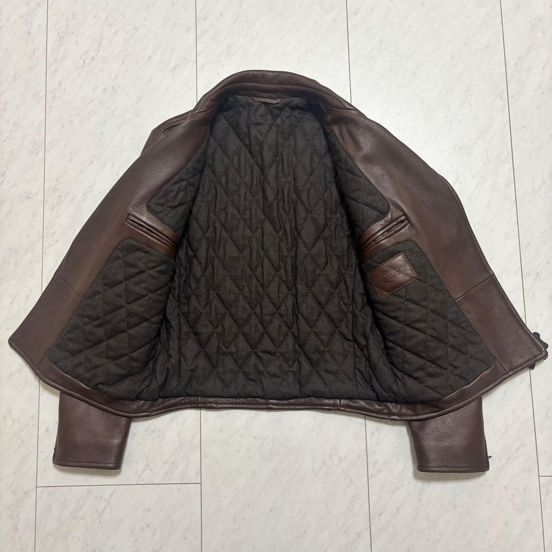 187万✨Brioni エルクレザー ライダース ブルゾン 中綿入 54 XL - メルカリ