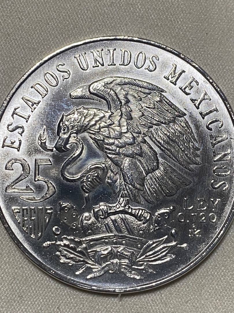 メキシコ 25ペソ銀貨 1968年 オリンピック記念 保管袋付き - メルカリ