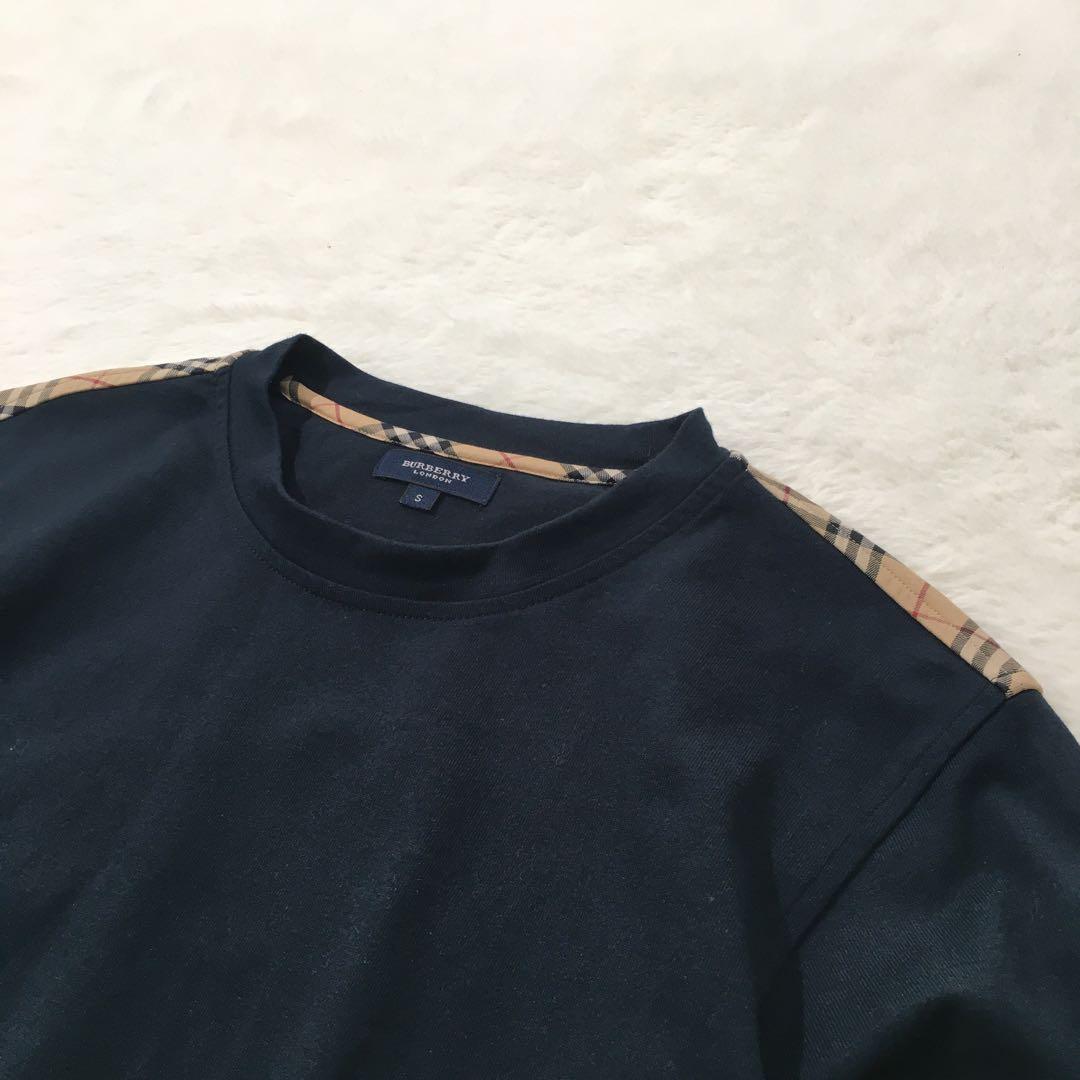 バーバリーロンドン ロンT ノバチェック ロゴ刺繍 金 長袖 カットソー
