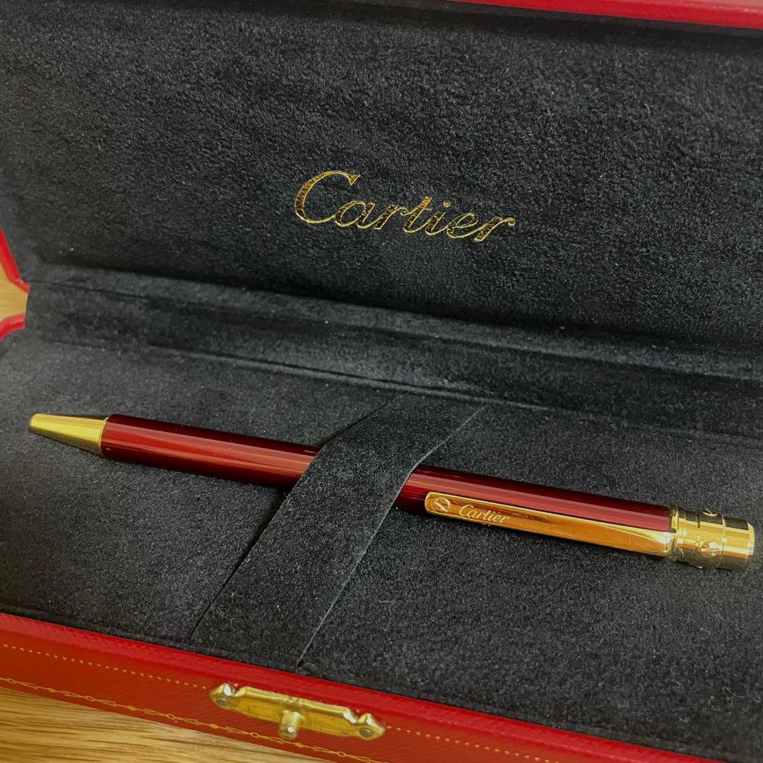 Cartier】カルティエ ボールペン サントス ボルドーゴールド ケース