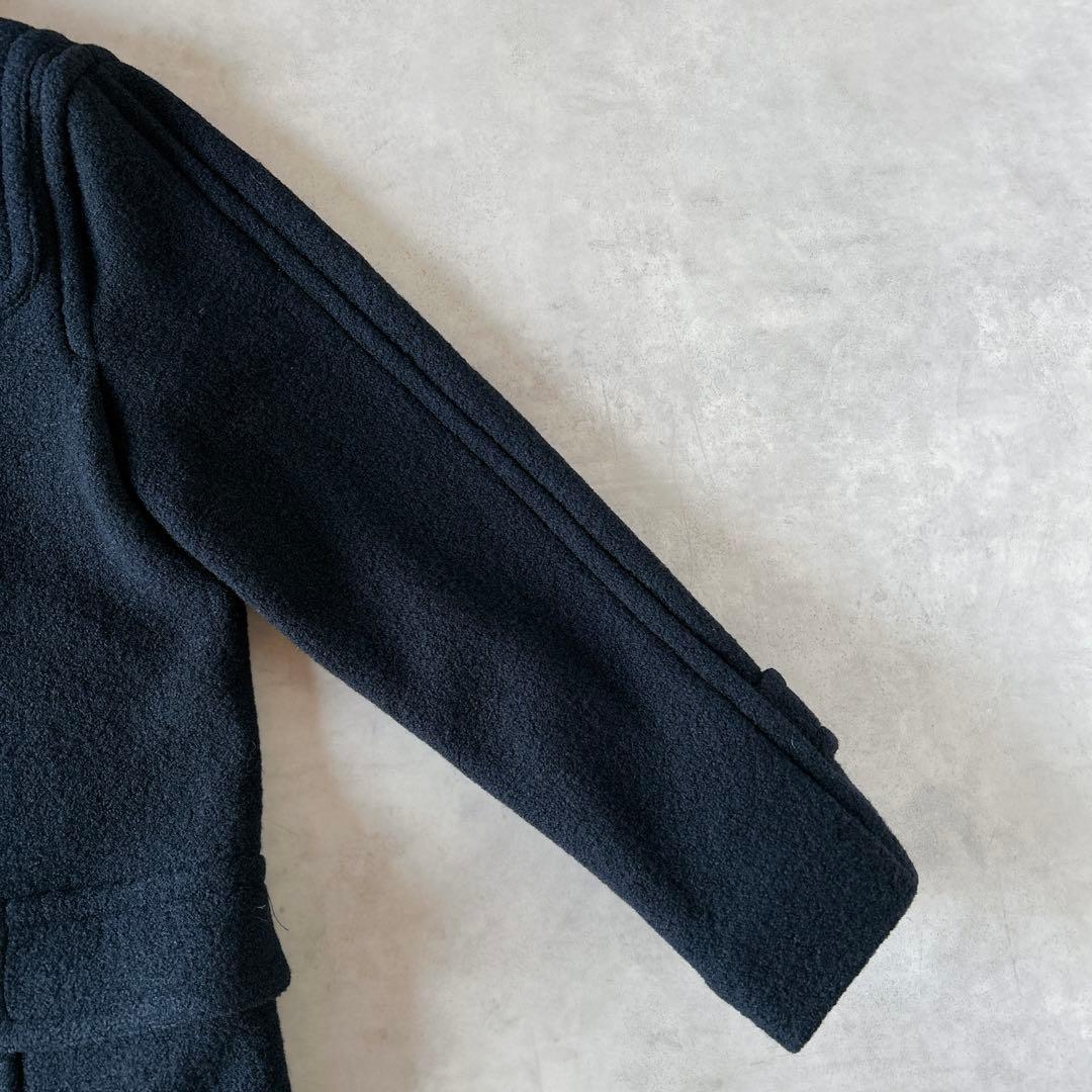 未使用タグ付☆ダーマコレクション ウール ロングダッフルコート 牛革