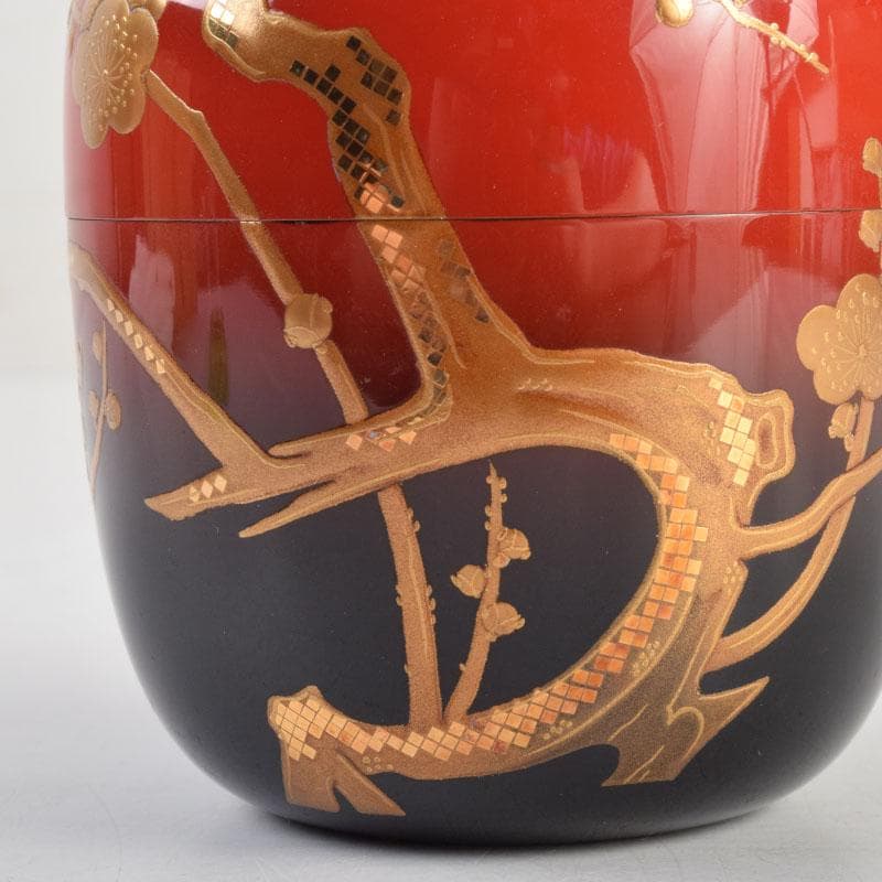 茶道具 輪島塗 正二郎作 曙梅蒔絵 棗 共布共箱 V 8852 - メルカリ