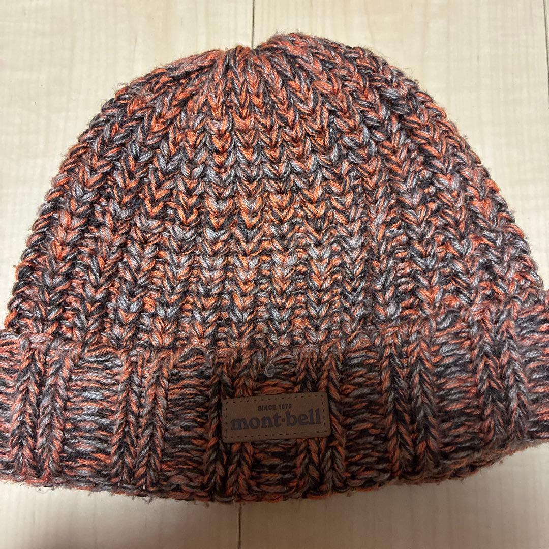 mont-bell ニット帽 S/M オレンジ系 - メルカリ