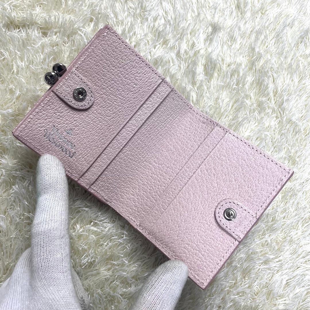 極美品 ヴィヴィアンウエストウッド 折り財布 がま口 EXCUTIVE ピンク