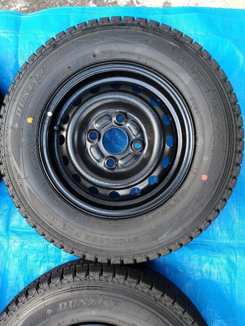 145R12・LT【2/2】軽トラ用スタッドレスタイヤ・鉄ホイール付、2本