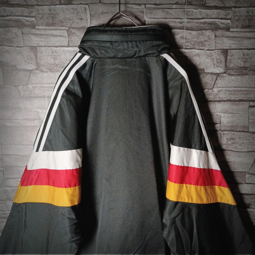 当時物☆90sアディダスナイロンジャケット デサント 刺繍ロゴ ワイド