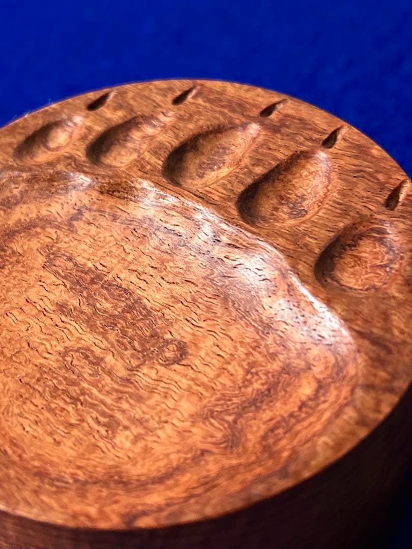 値下げ早い者勝ち 田中鱗水 木彫 フックソーサー 小物置き カリン 花梨