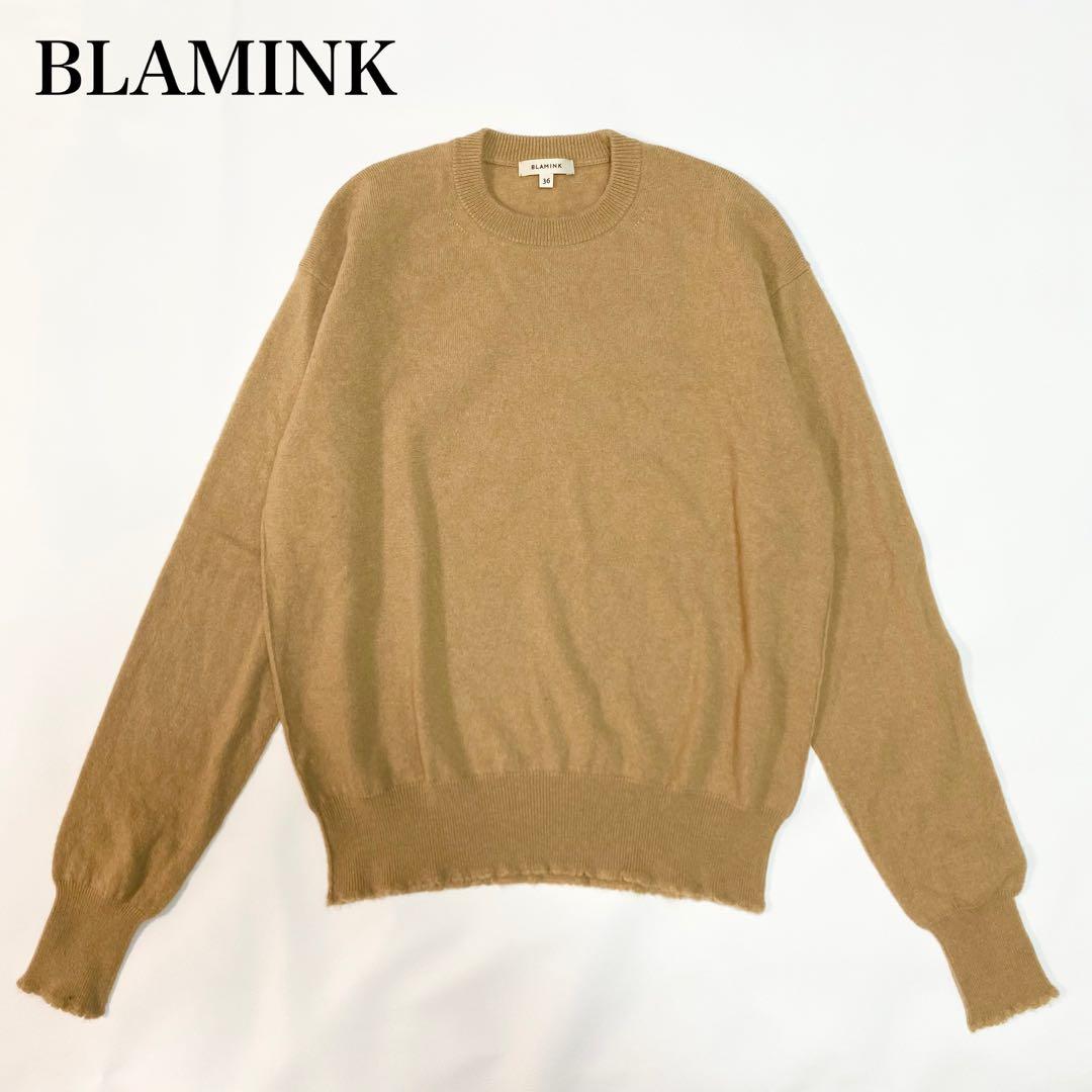 カシミヤ100%✨　BLAMINK 12G クルーネックニット　36 カシミヤ12Gクルーネックロングスリーブ | BLAMINK (Women