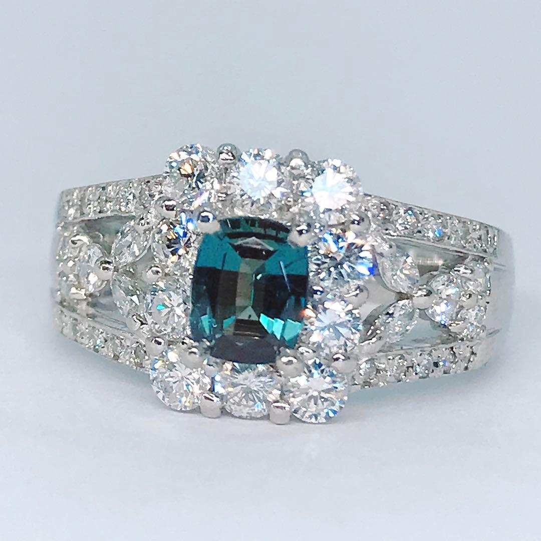 アレキサンドライト 0.60ct ダイヤモンド 1.00ct リング PT900