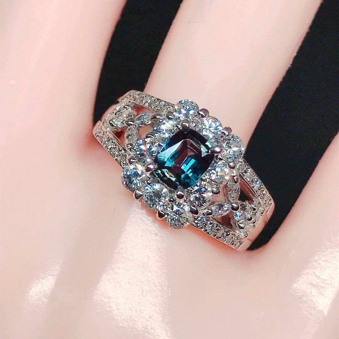 アレキサンドライト 0.60ct ダイヤモンド 1.00ct リング PT900
