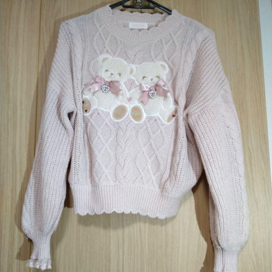 LIZLISA リズリサ Twin Bears ニット トップス くま ピンク - メルカリ