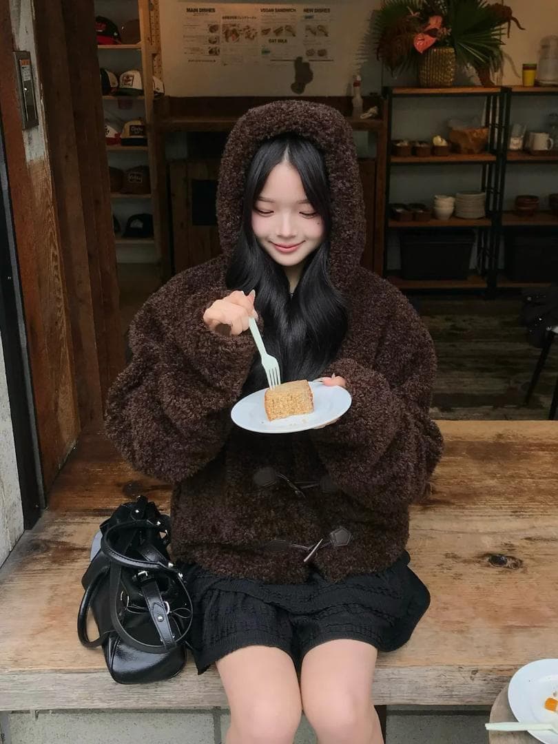 emmy プードルファータッチボタンコート - メルカリ