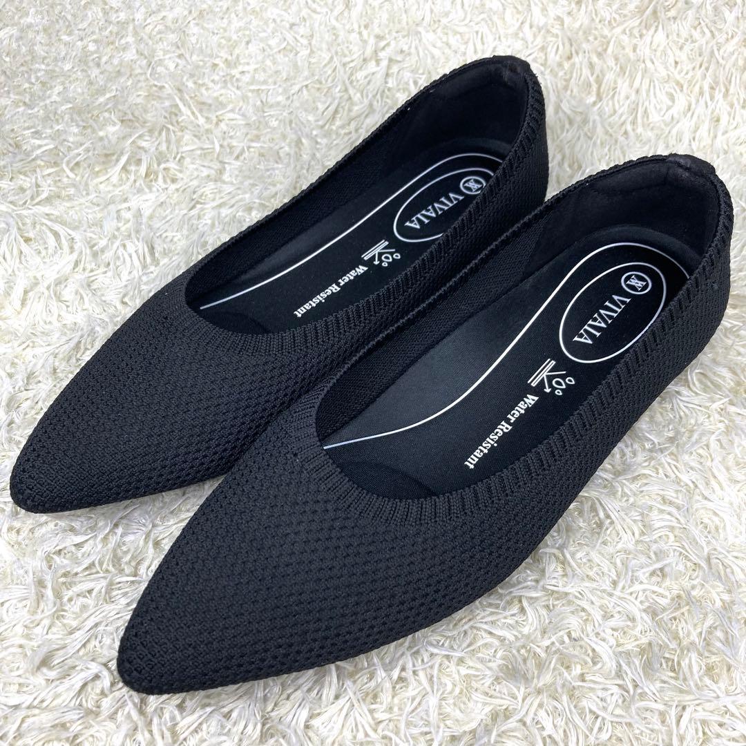 『未使用級』VIVAIA フラットパンプス 撥水加工 ポインテッドトゥ　ブラック Aria 5°] ポインテッドトゥ 撥水加工 フラットシューズ – VIVAIA JAPAN