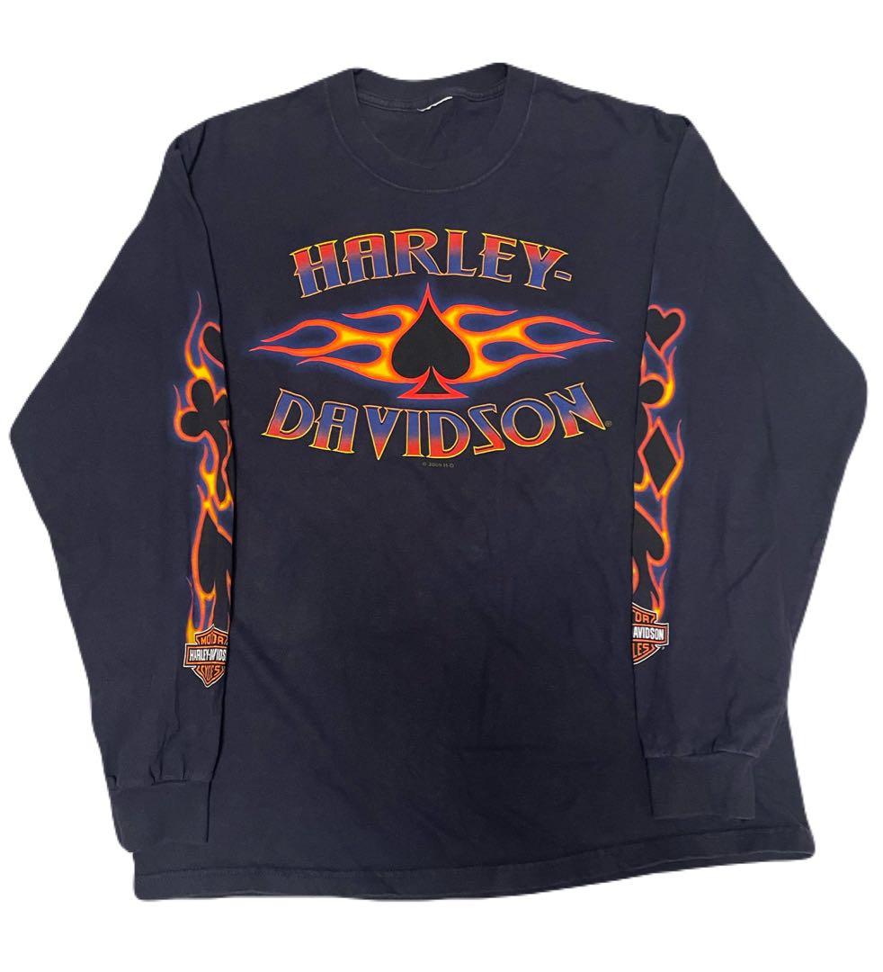 希少』00s ハーレーダビッドソン ヴィンテージ ロンT トランプ