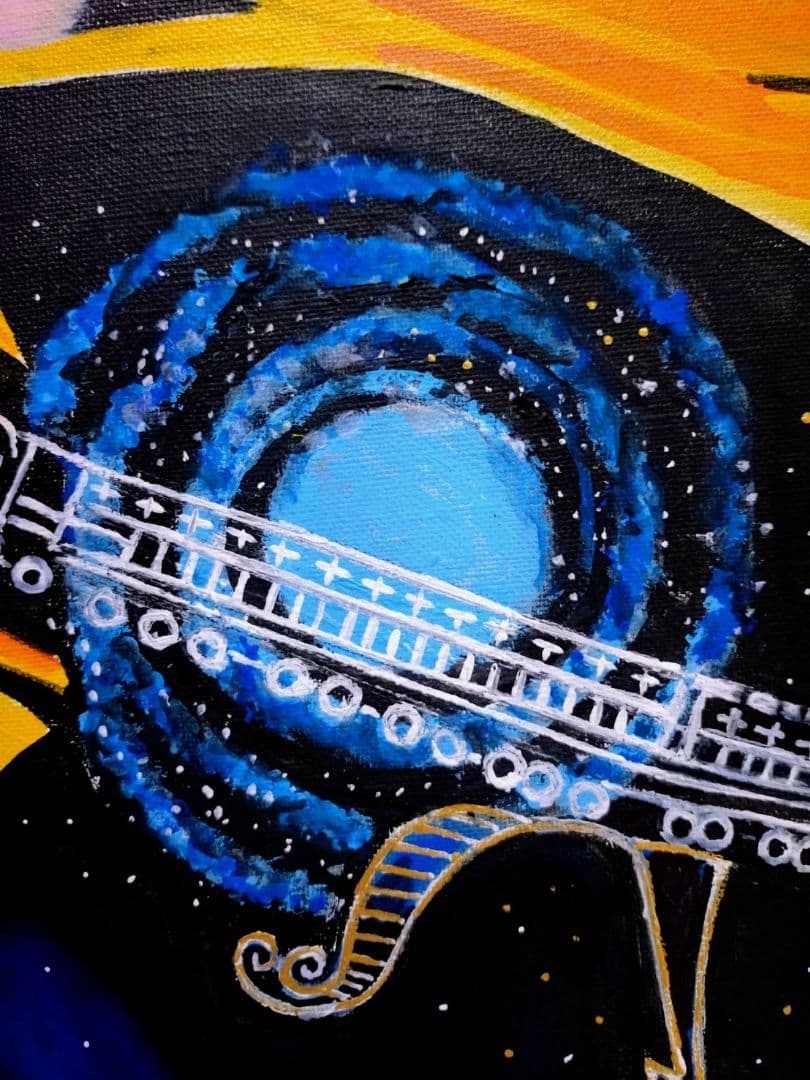 F6号】松本零士【銀河鉄道999】手描き作品/表裏サイン/油彩/アクリル