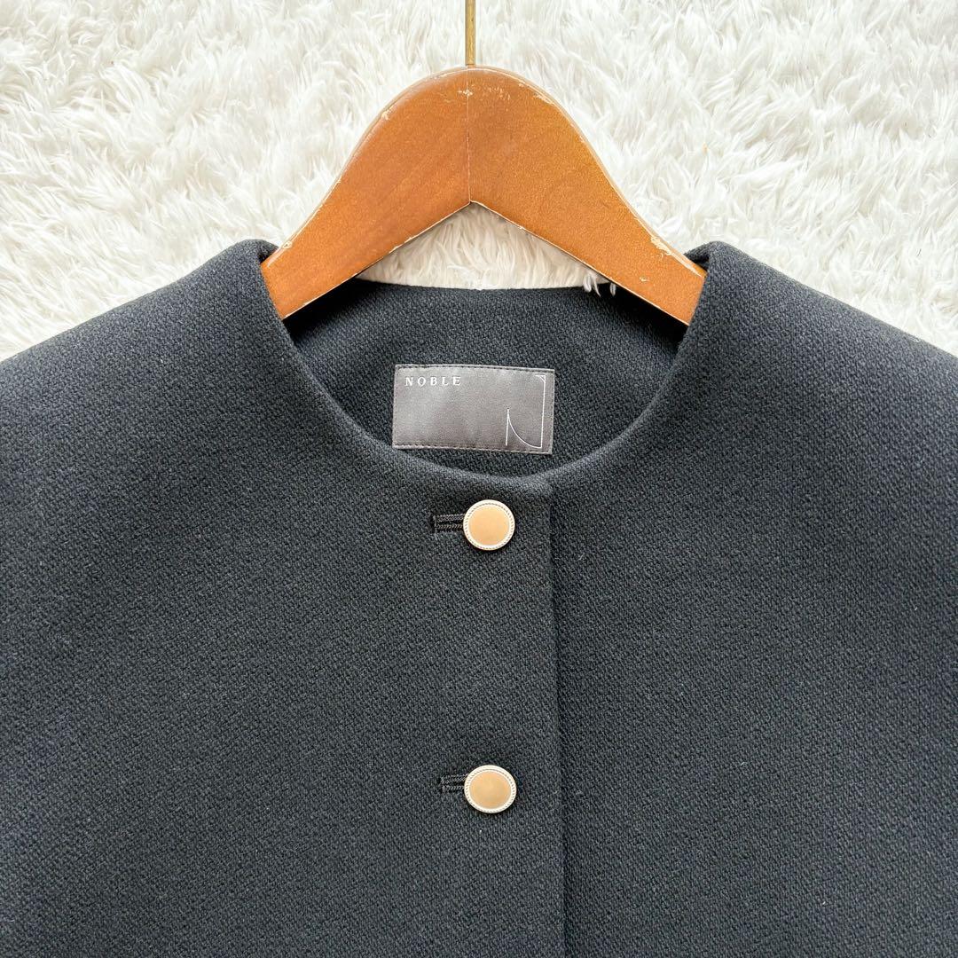 極美品✨《ノーブル》ビンテージメルトンショートジャケット　金ボタン　36 黒