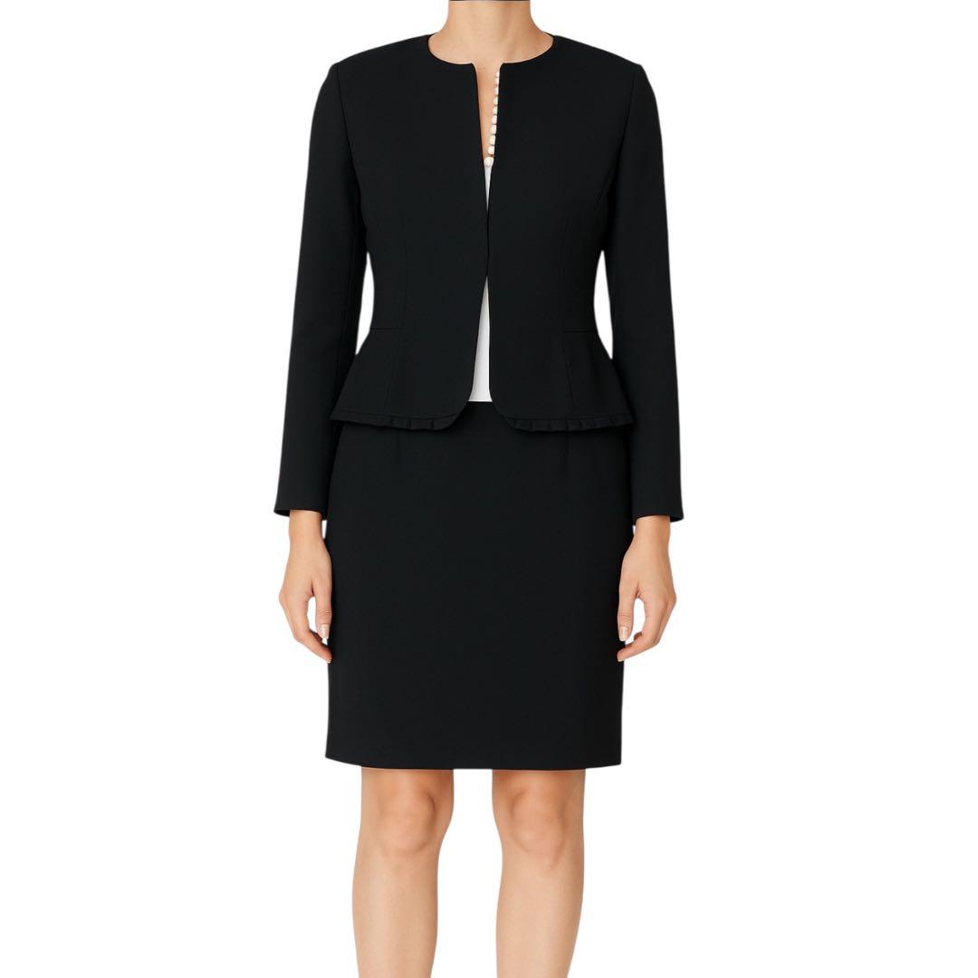 週末限定❣️卒入学式＊YOKO CHAN＊フリルノーカラージャケット36黒