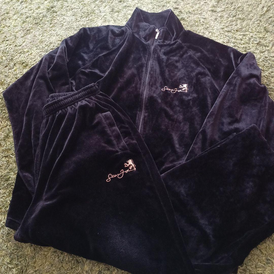 SEAN JOHN ショーン ジョン XXL 刺繍 ベロアセットアップ ジャージ