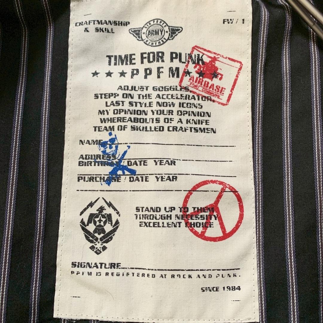 カ*ん様 【y2k】PPFM ウールピーコート M 黒 ショート丈 銀ボタン パ