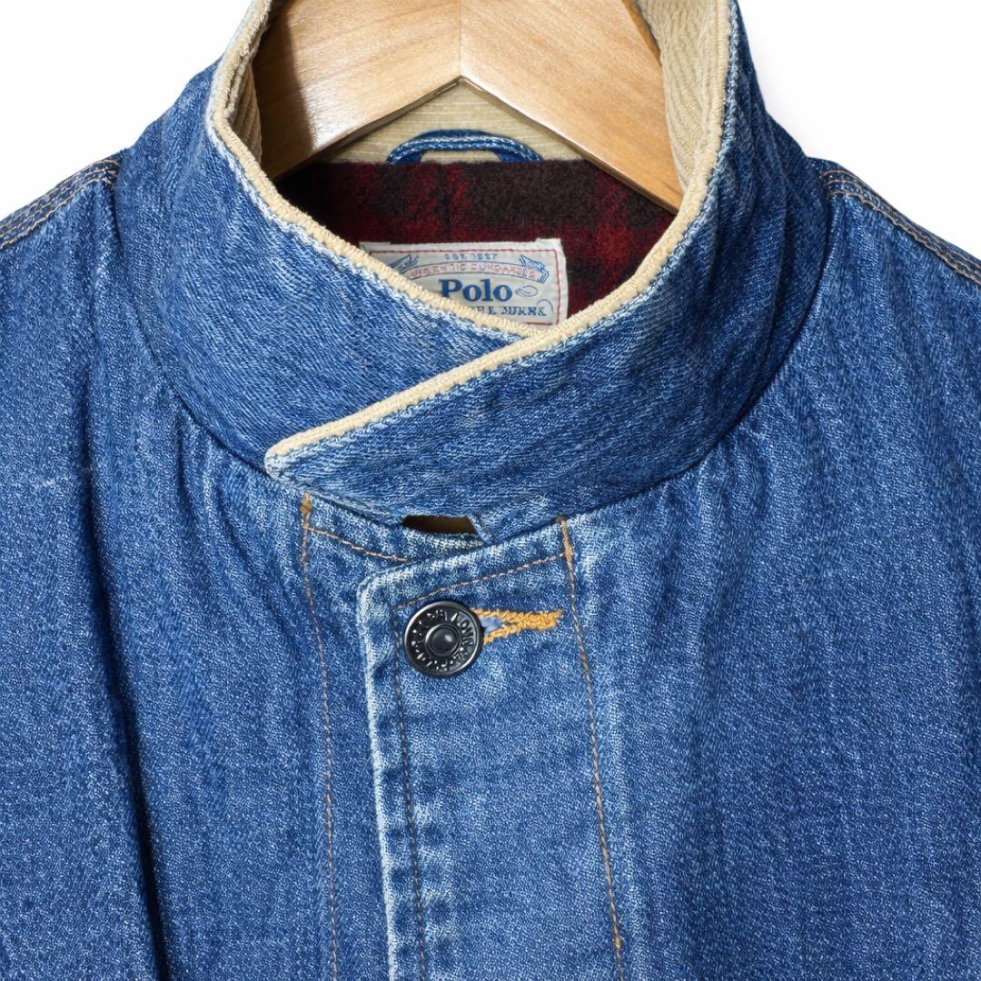 希少レア 白タグ】80s USA製 ポロラルフローレン デニムカバーオール L