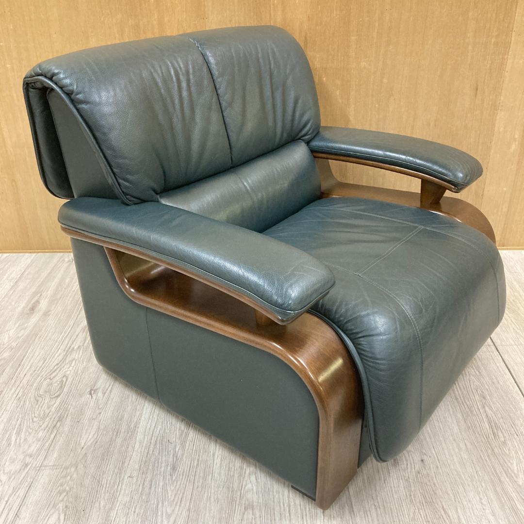 冨士ファニチア FUJI FURNITURE 総革 1人掛けソファ A - メルカリ