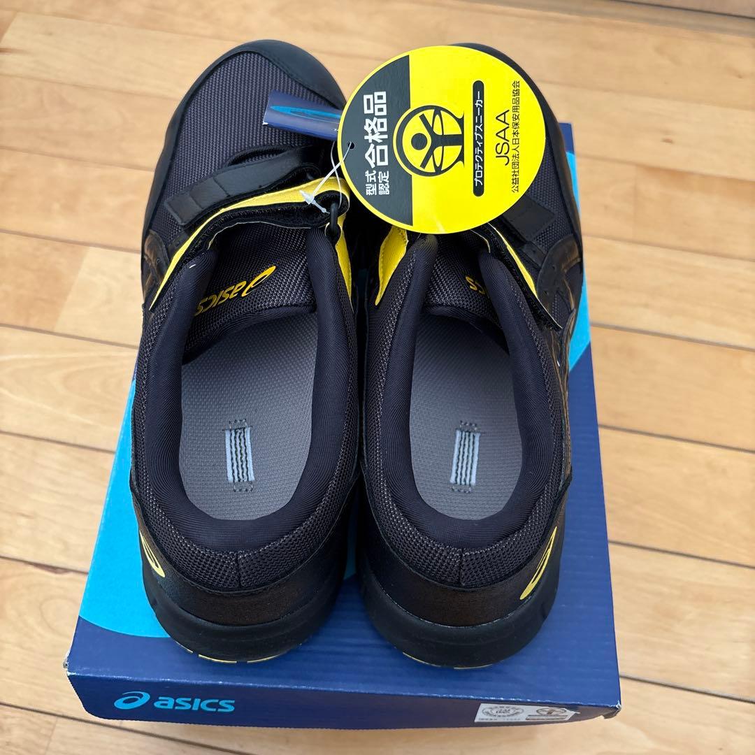 新品未使用！asics 安全靴 黒/黄色 ベルクロ 26.5 - メルカリ