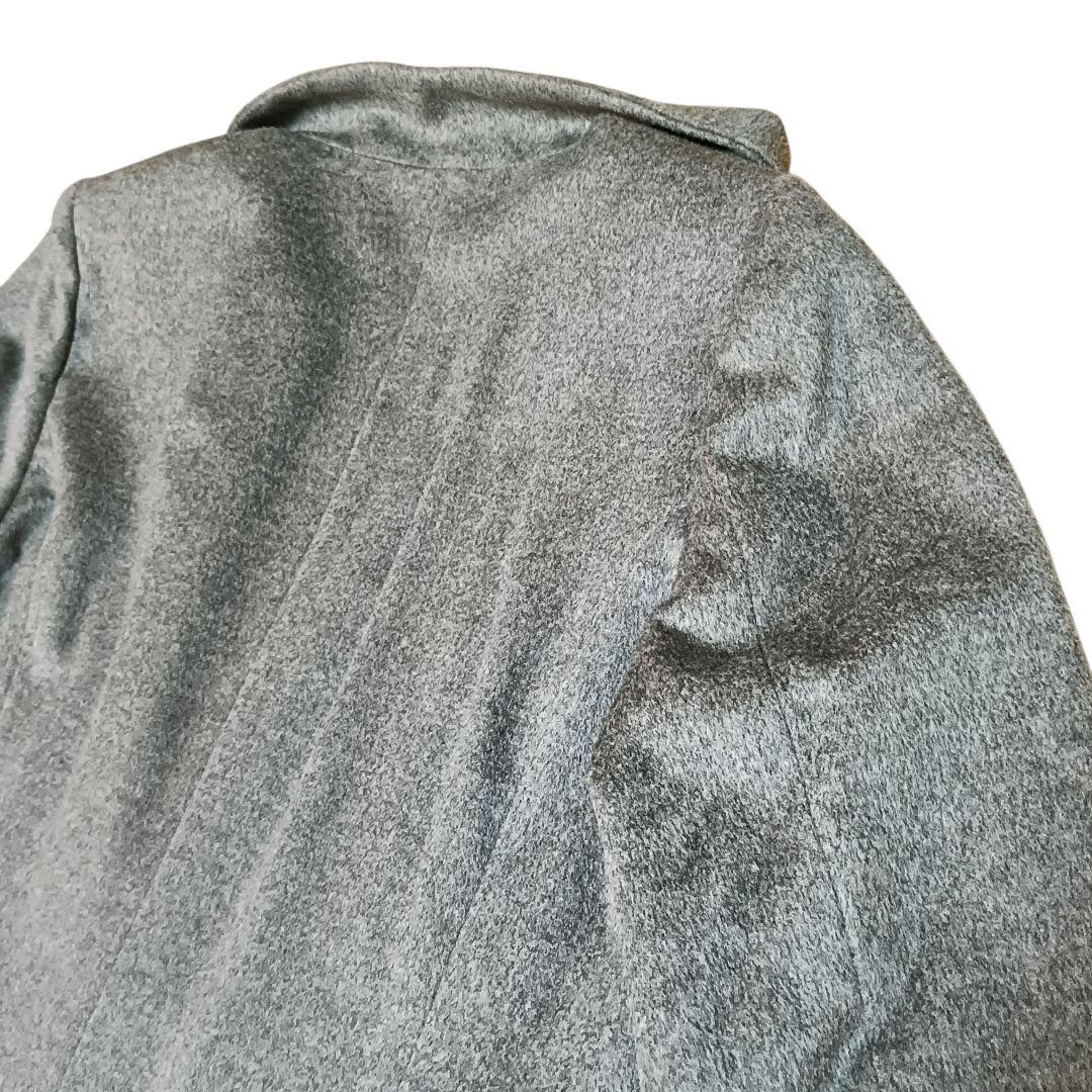 23区 カシミヤ100％ スタンドカラーコート 48 グレー 大きいサイズ 美品