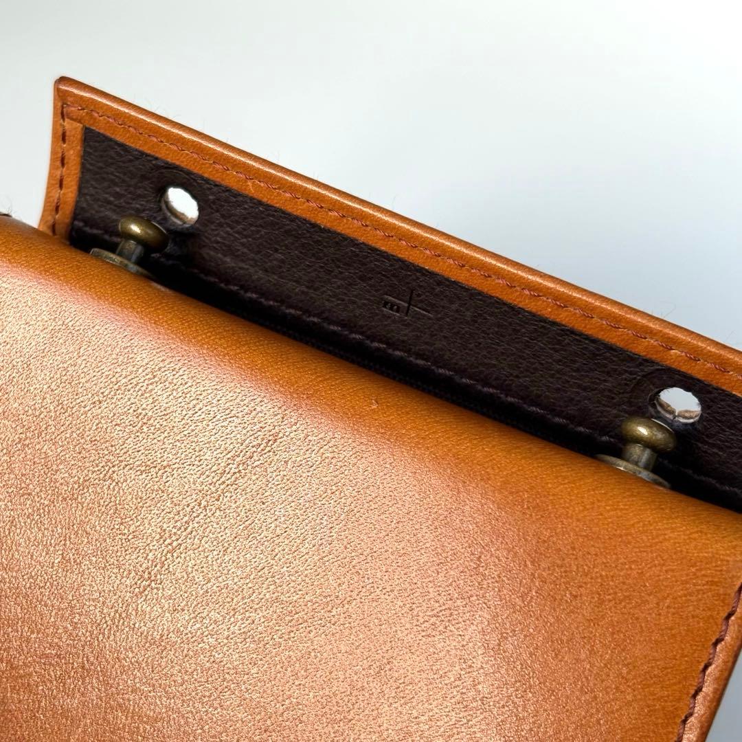 m+ エムピウ ミッレフォッリエⅡ P25 コニャック ブスケット 二つ折り