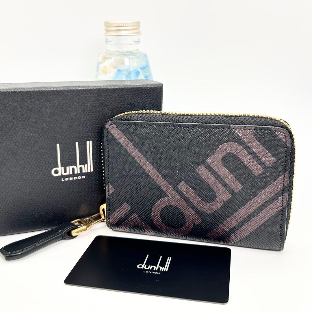 dunhill ダンヒル ラウンドファスナー コンパクト財布 ケース 箱 dunhill（ダンヒル） 【送料無料 美品】 ラウンドファスナー長財布