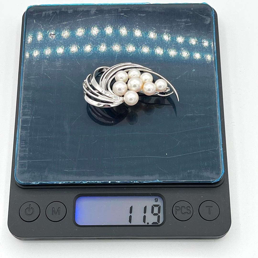 ☆美品☆ミキモト パール 8珠 ブローチ シルバー 皇室御用達ブラの通販