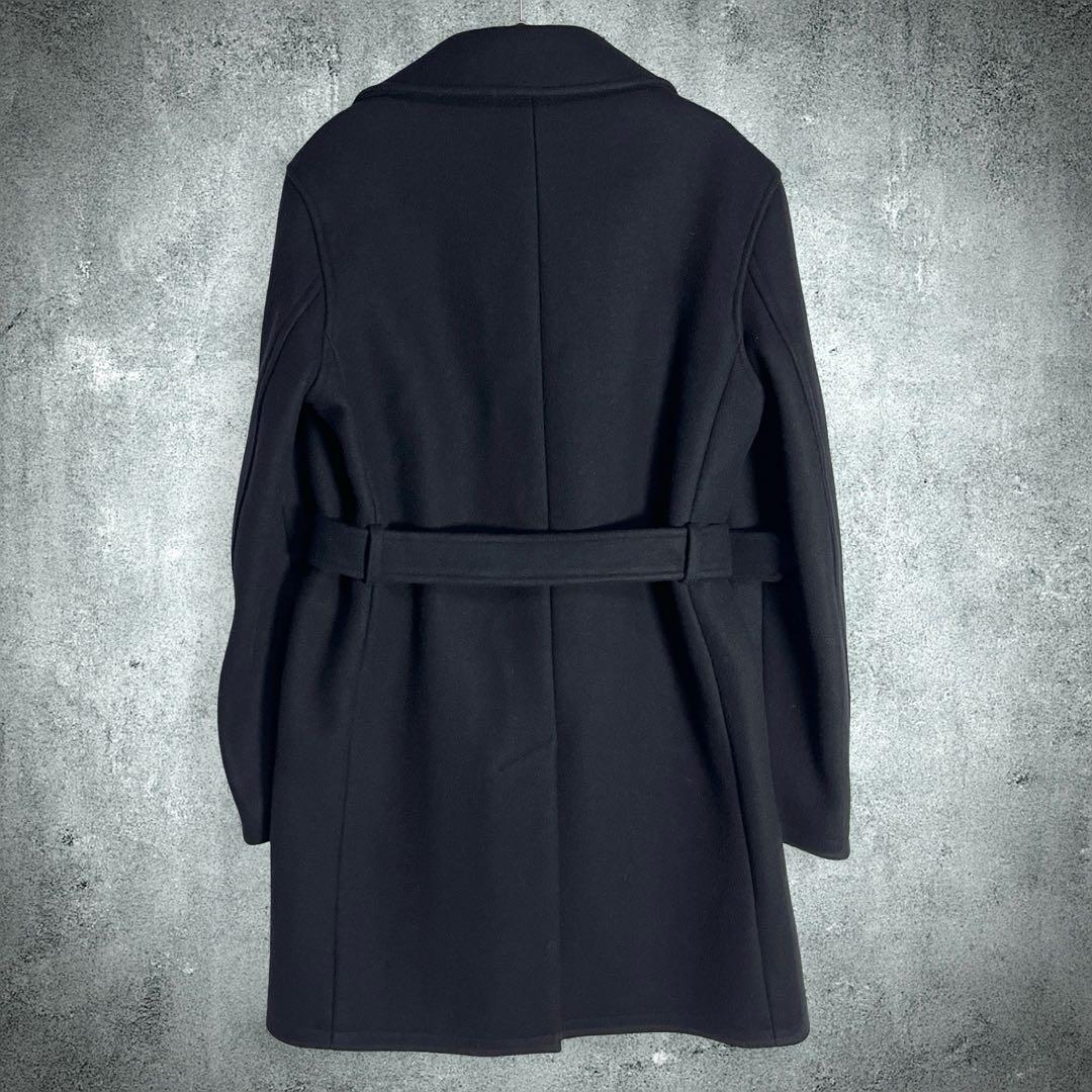 A.P.C. ウール メルトン チェスターコート M ベルト付き 美品 黒