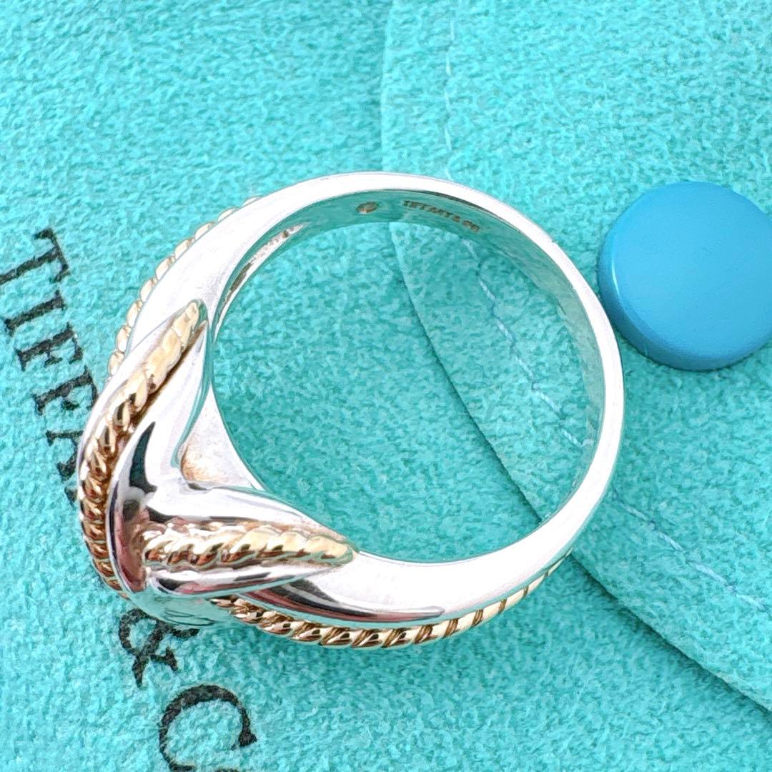 極美品 オールドティファニー シグネチャー コンビ12.5号 シルバー k18