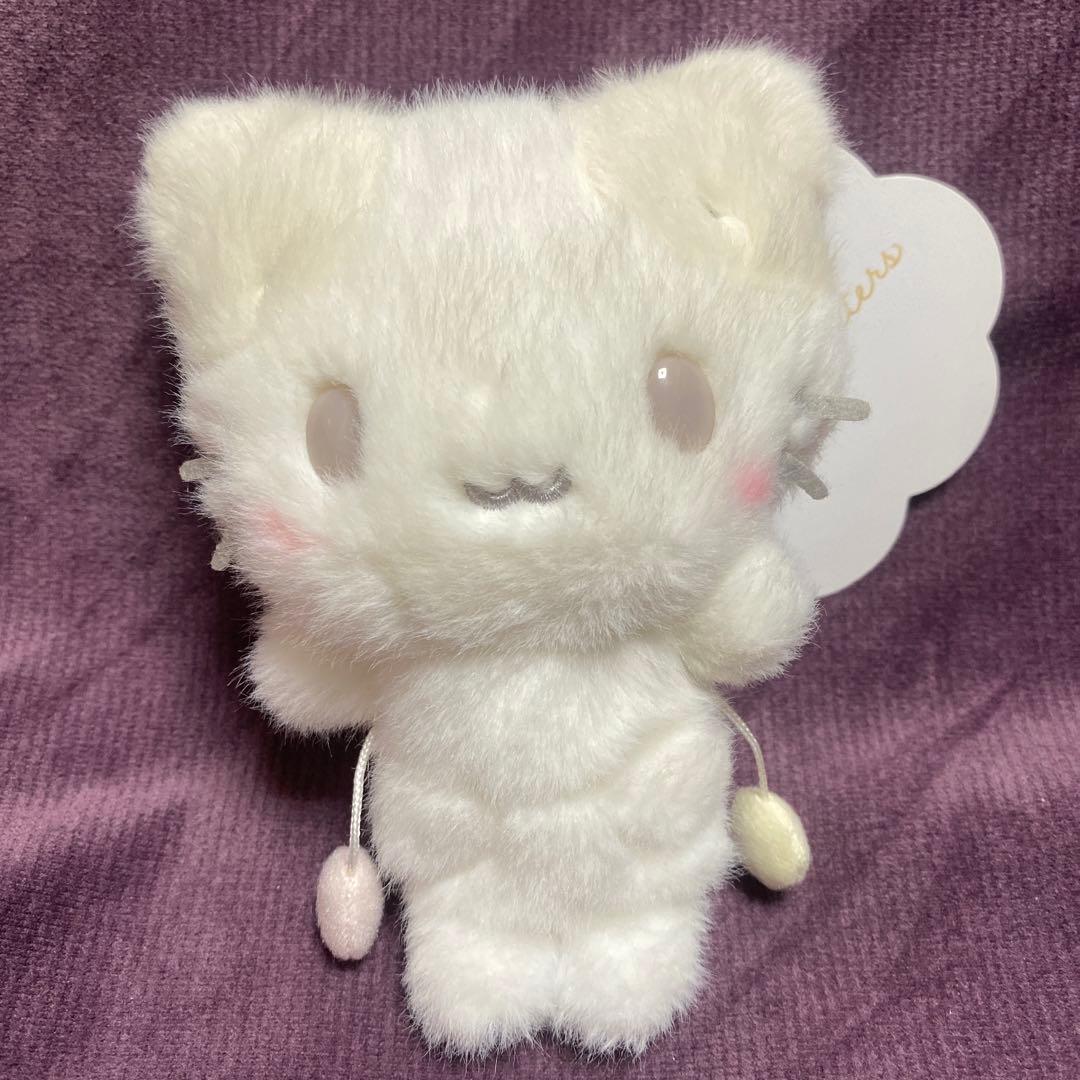 マシュマロみたいなふわふわにゃんこ マスコット キーホルダー しろ
