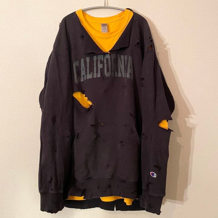 ダメージスウェット ビッグサイズ Champion キングヌー 常田 大希 風
