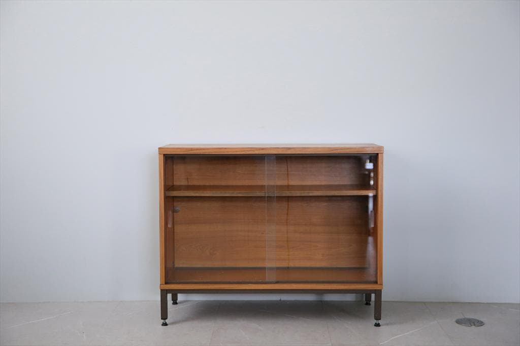 英国アンティークブックケースキャビネット/木製本棚/食器棚/飾り棚(92