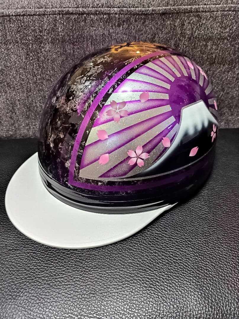 カスタムコルク半 黒ラップ✘Candyパープル富士日章 七色ラメ 文字変更