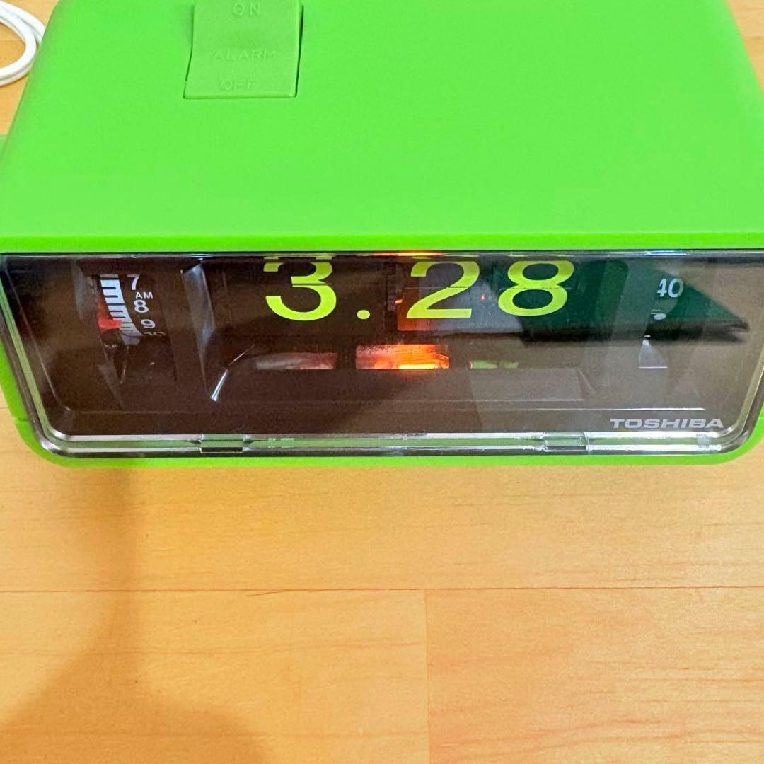 未使用東芝パタパタ時計TCM-953 緑TOSHIBA レトロ昭和