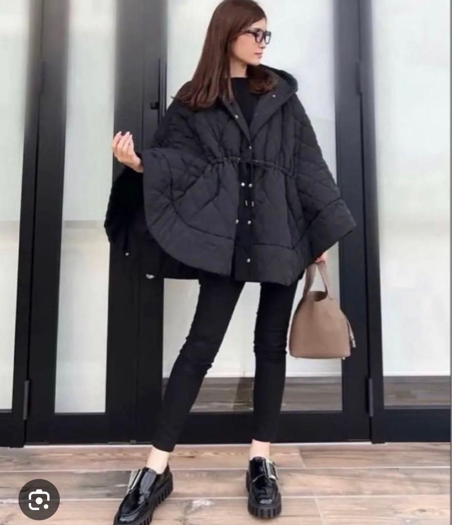 Dolce. Madison de dolceブラック キルティングポンチョ - メルカリ