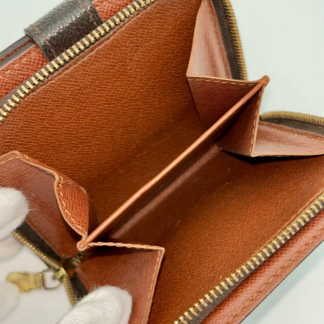 ルイ ヴィトン モノグラム コンパクトジップ ブラウン 二つ折り 財布