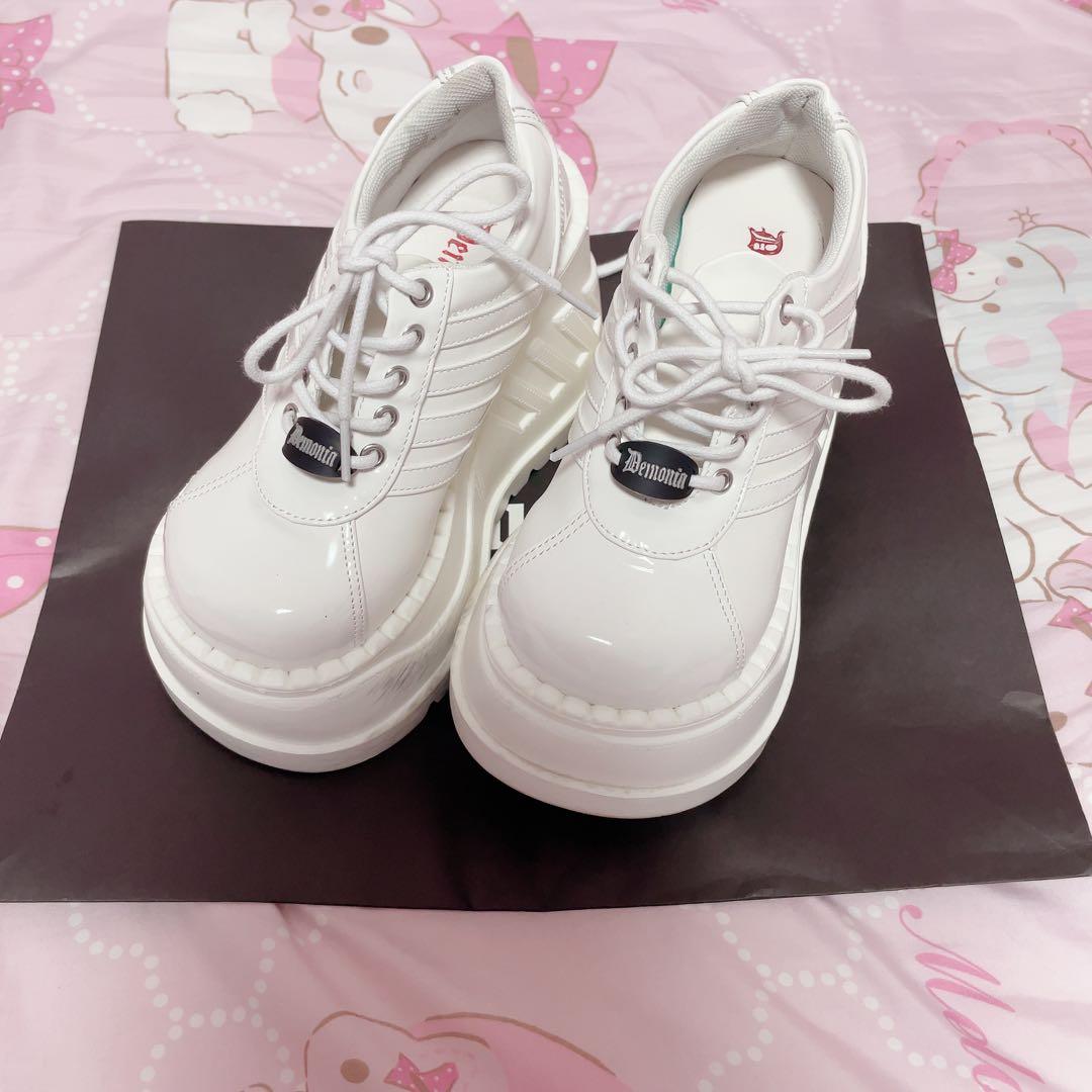 デモニア demonia 厚底スニーカー 白 ホワイト - メルカリ
