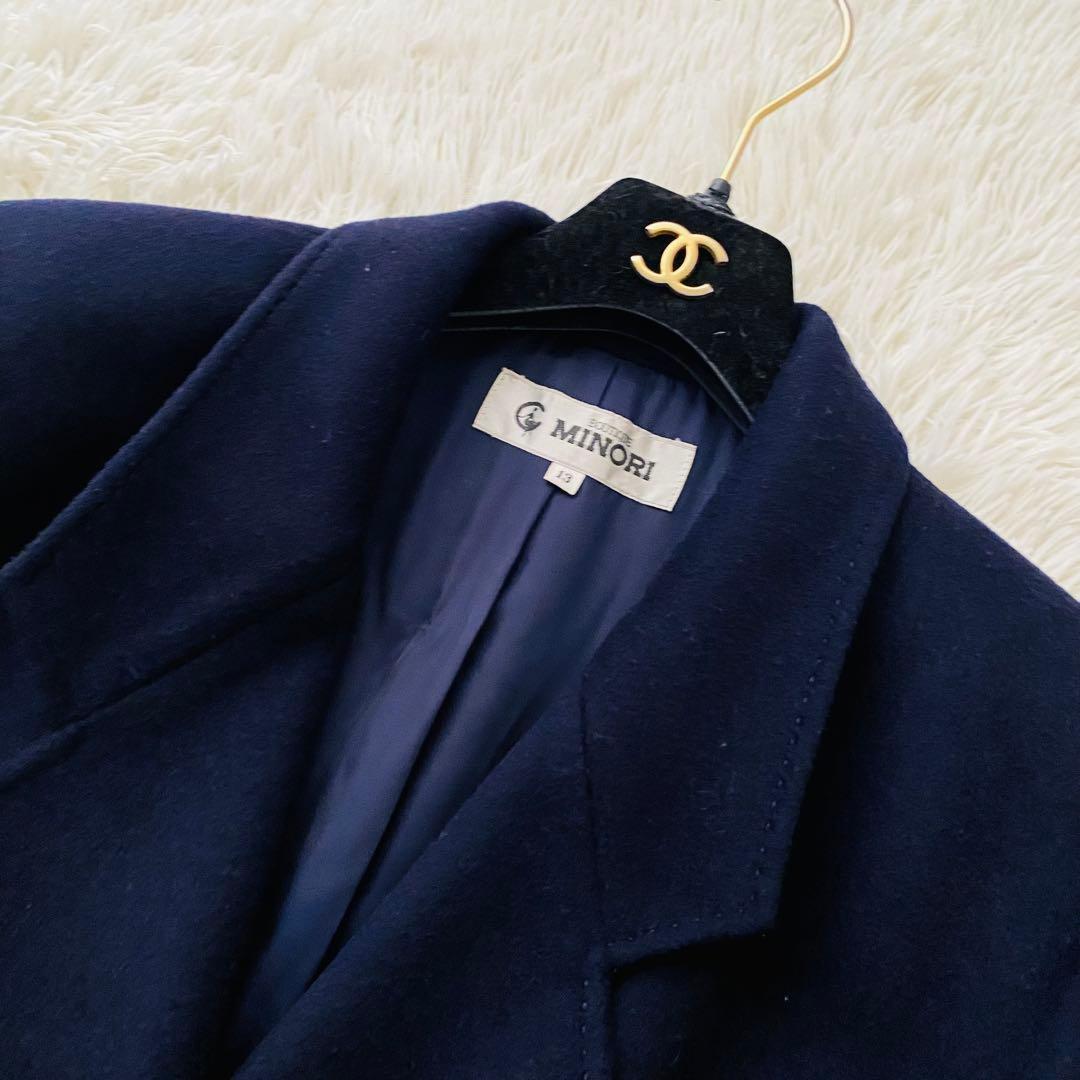 極美品 高級カシミヤ100％ ダブル チェスター ロングコート 日本製 黒