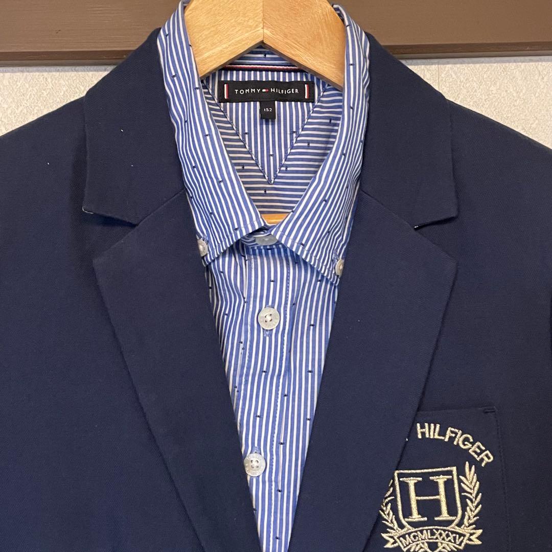 トミーヒルフィガー スーツ 150-165 ネイビー セットアップ 卒業式