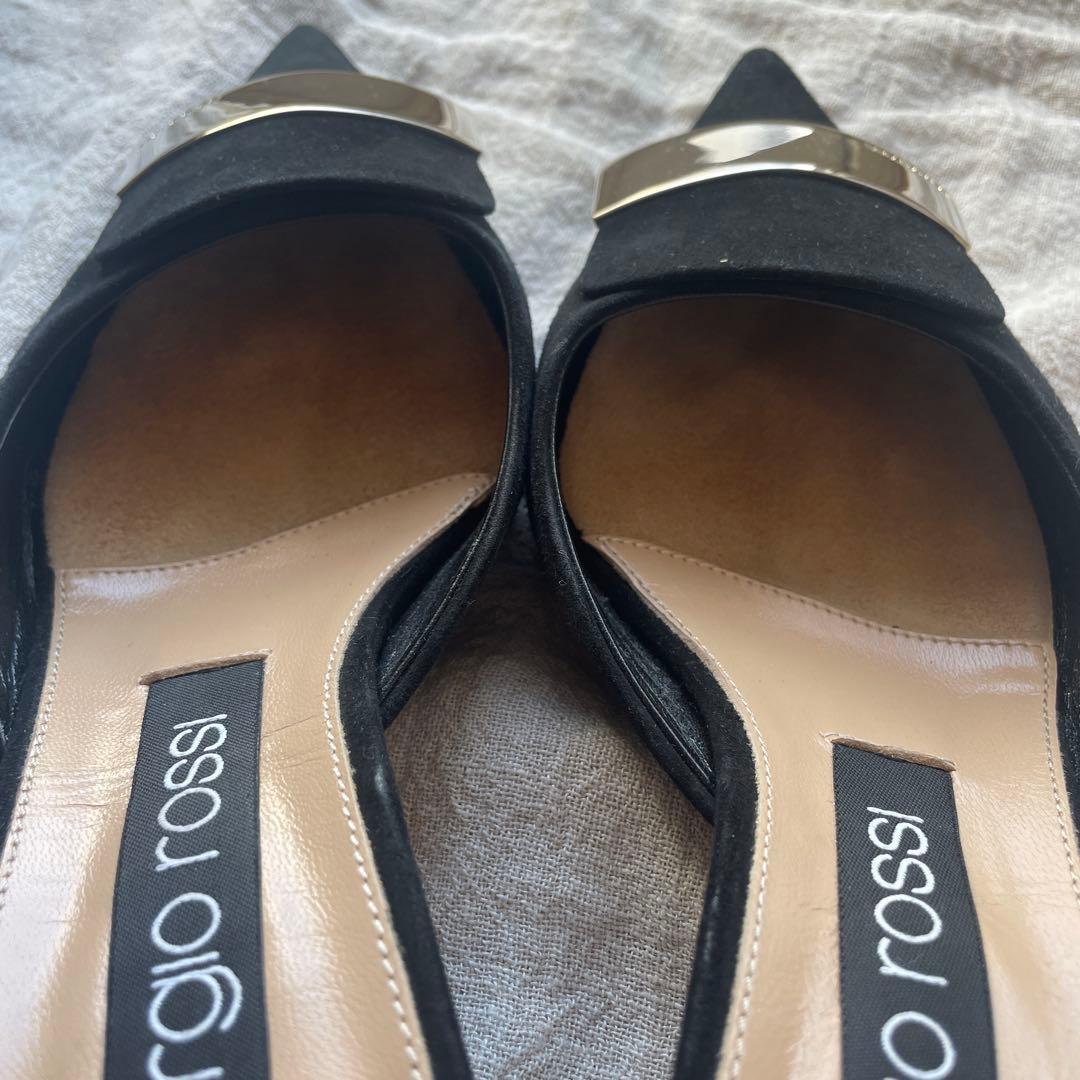 セルジオロッシ SR1 ミュール　パンプス ブラック 23.5cm 黒　37