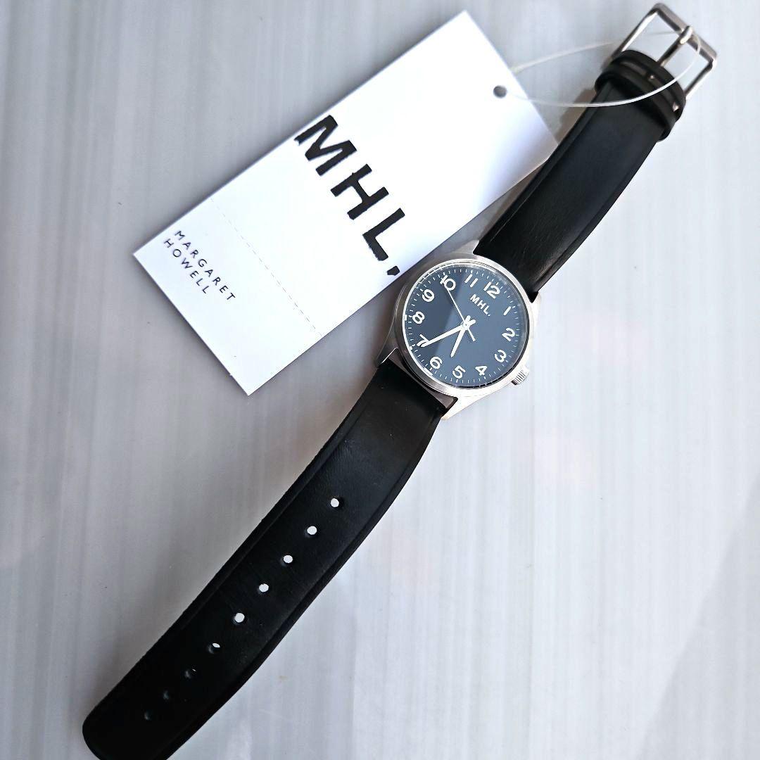 新品⭐MHL. マーガレット ハウエルレザーストラップウォッチ 黒 電池