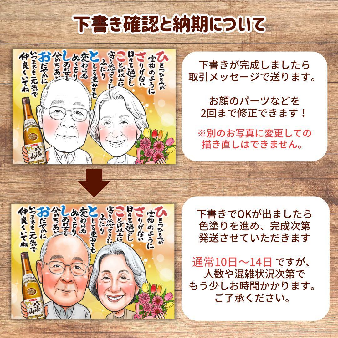 2名さま A3サイズ【似顔絵オーダー】ホワイトフレーム - メルカリ