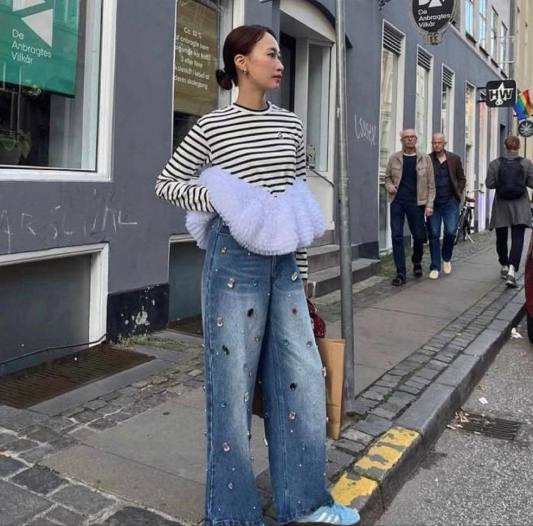 Bibiy FRANCINE TULLE TOP ボーダーチュールトップス - メルカリ